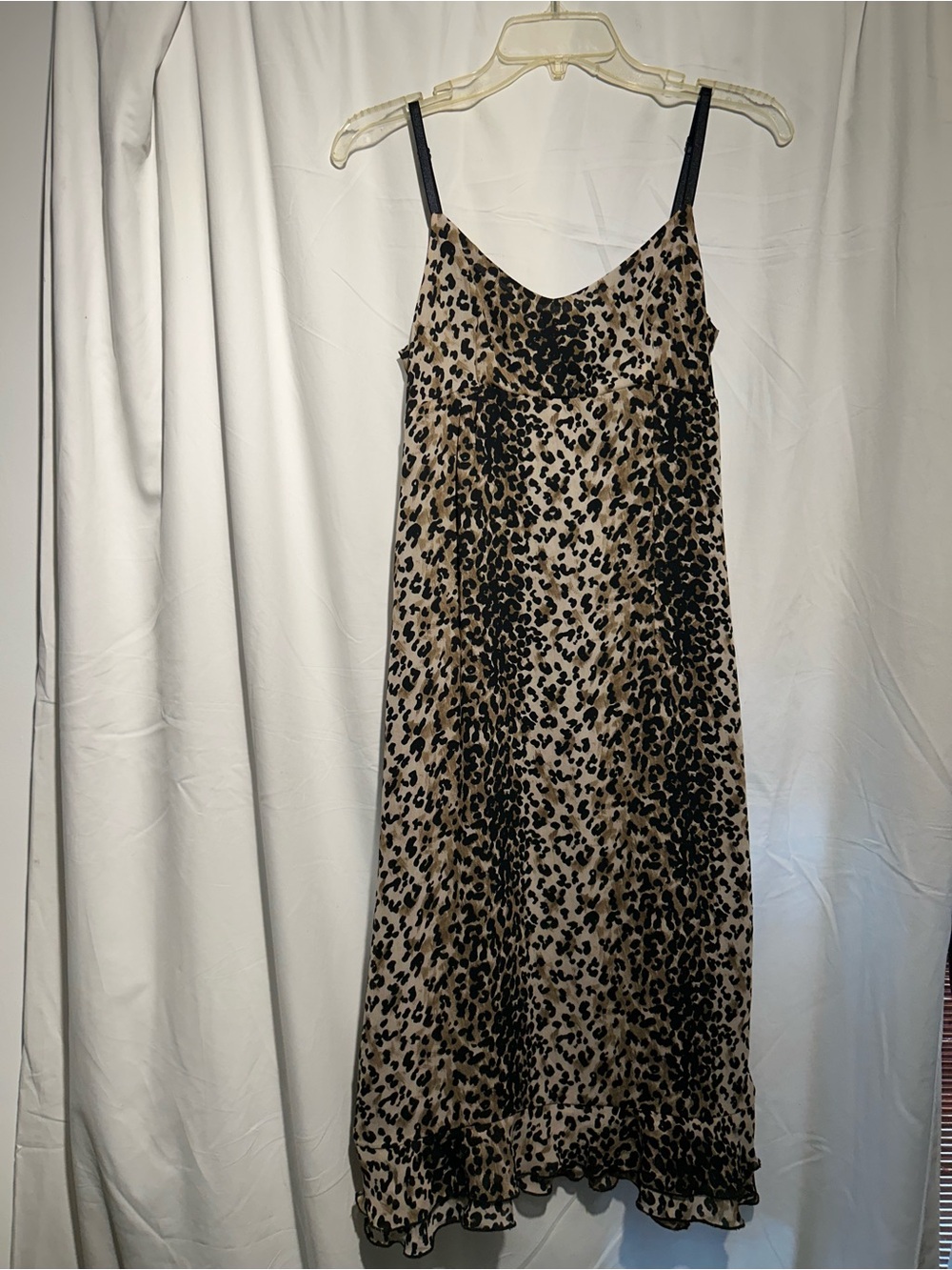 Leopard Print Slip Dress - Black and Tan